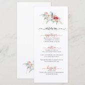 Winter thema bloemenillustratie plat menu (Voorkant / Achterkant)