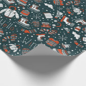 winter thema patroon cadeaupapier (Hoek)