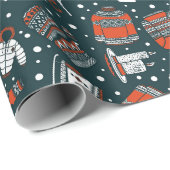 winter thema patroon cadeaupapier (Rol Hoek)