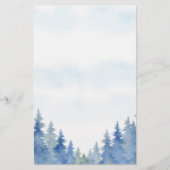 Winter thema pijnbomen vlakte briefpapier (Voorkant)