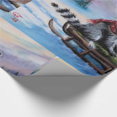 Winter thema wasbeer originele kunst Wrapping Pape Cadeaupapier (Hoek)