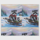 Winter thema wasbeer originele kunst Wrapping Pape Cadeaupapier (Vlak)