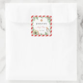 Winter-thema Waterverf kerst Baby shower Vierkante Sticker (Tas)