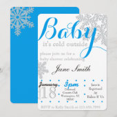 Winter Theme Baby shower Uitnodigen Kaart (Voorkant / Achterkant)
