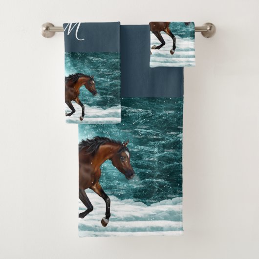 Winter Theme Galloping Arabian Horse Bad Handdoek (Insitu)
