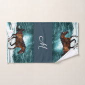 Winter Theme Galloping Arabian Horse Bad Handdoek (Handdoek)