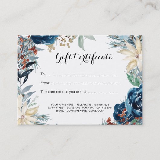Winter Theme Gift Certificate Kortingskaartje (Voorkant)