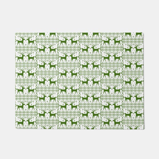 Winter Theme Reindeer Pattern Holiday Kerstmis Deurmat (Voorkant)