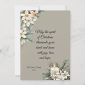 Winter themed beige  feestdagenkaart (Achterkant)