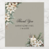 Winter themed Wedding Wijn Etiket (Enkel label)