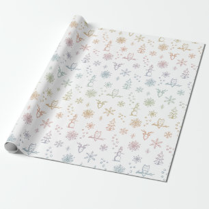 Winter Things-cadeaupapier - Sneeuw Regenboog Sorb Cadeaupapier