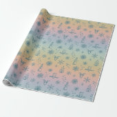 Winter Things Inpakpapier - Regenboog + Pauw (Uitgerold)