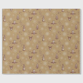 Winter Things Wrapping Paper - Fawn, wijn, duif Cadeaupapier (Vlak)