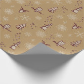 Winter Things Wrapping Paper - Fawn, wijn, duif Cadeaupapier (Hoek)