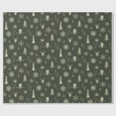 Winter Things Wrapping Paper - Pine, Salie, Thee Cadeaupapier (Vlak)