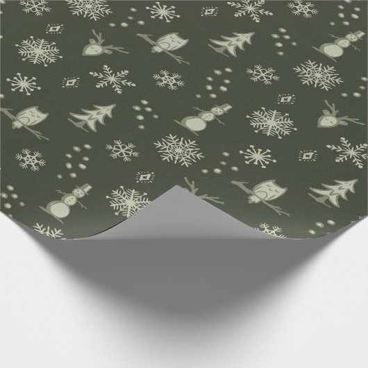 Winter Things Wrapping Paper - Pine, Salie, Thee Cadeaupapier (Hoek)