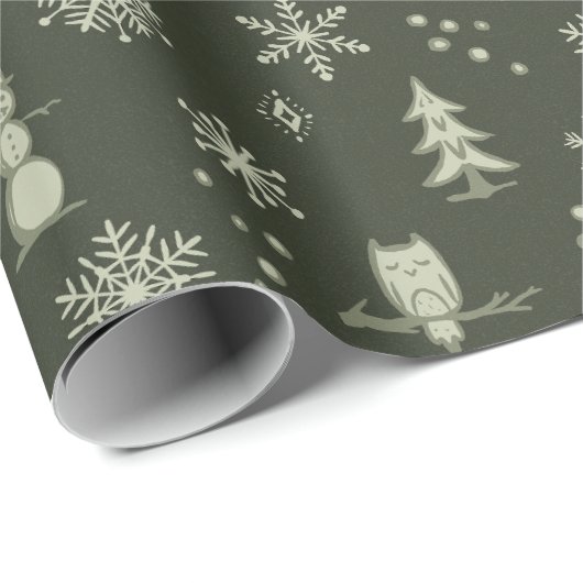 Winter Things Wrapping Paper - Pine, Salie, Thee Cadeaupapier (Rol Hoek)