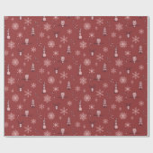 Winter Things Wrapping Paper - Ruby, Wijn, Roos Cadeaupapier (Vlak)