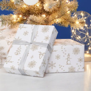 Winter Things Wrapping Paper - Sneeuw + Duif Cadeaupapier