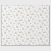 Winter Things Wrapping Paper - Sneeuw + Duif Cadeaupapier (Vlak)