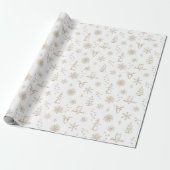 Winter Things Wrapping Paper - Sneeuw + Duif Cadeaupapier (Uitgerold)