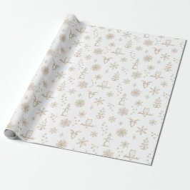 Winter Things Wrapping Paper - Sneeuw + Duif Cadeaupapier