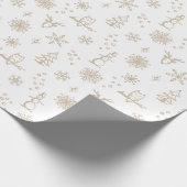 Winter Things Wrapping Paper - Sneeuw + Duif Cadeaupapier (Hoek)