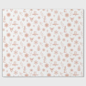 Winter Things Wrapping Paper - Sneeuw + Koraal Cadeaupapier (Vlak)