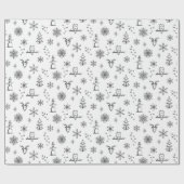 Winter Things Wrapping Paper - Sneeuw + leisteen Cadeaupapier (Vlak)