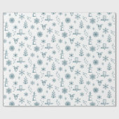 Winter Things Wrapping Paper - Sneeuw + Pauw Cadeaupapier (Vlak)