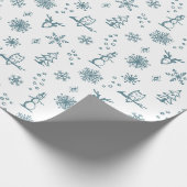 Winter Things Wrapping Paper - Sneeuw + Pauw Cadeaupapier (Hoek)