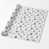 Winter Things Wrapping Paper - Sneeuw + Pine Cadeaupapier (Uitgerold)
