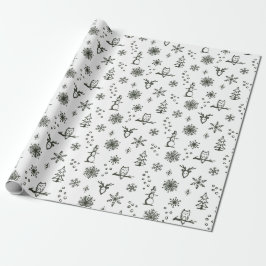 Winter Things Wrapping Paper - Sneeuw + Pine Cadeaupapier