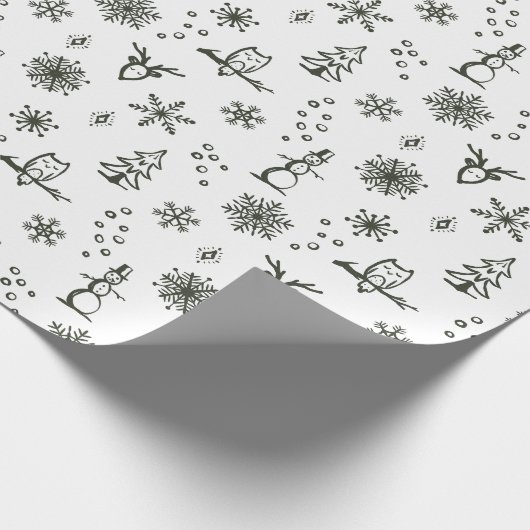 Winter Things Wrapping Paper - Sneeuw + Pine Cadeaupapier (Hoek)