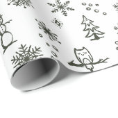 Winter Things Wrapping Paper - Sneeuw + Pine Cadeaupapier (Rol Hoek)