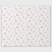 Winter Things Wrapping Paper - Sneeuw + Roos Cadeaupapier (Vlak)