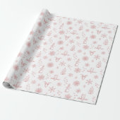 Winter Things Wrapping Paper - Sneeuw + Roos Cadeaupapier (Uitgerold)