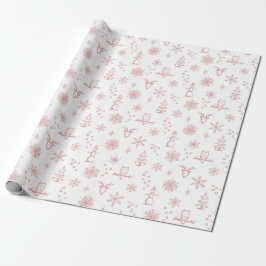 Winter Things Wrapping Paper - Sneeuw + Roos Cadeaupapier