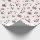 Winter Things Wrapping Paper - Sneeuw + Ruby Cadeaupapier (Hoek)