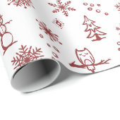 Winter Things Wrapping Paper - Sneeuw + Ruby Cadeaupapier (Rol Hoek)