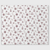 Winter Things Wrapping Paper - Sneeuw + Wijn Cadeaupapier (Vlak)