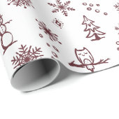 Winter Things Wrapping Paper - Sneeuw + Wijn Cadeaupapier (Rol Hoek)