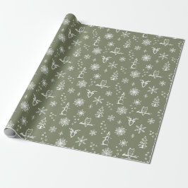 Winter Things Wrapping Paper - Wijze + Sneeuw Cadeaupapier
