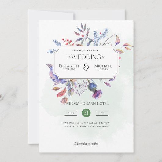 Winter Thistle Print of download Weddenschap Kaart (Voorkant)