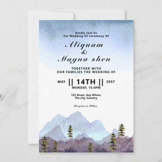 Winter Thistle Wedding Kaart Vector (Voorkant)