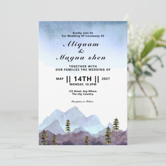 Winter Thistle Wedding Kaart Vector (Staand voorkant)