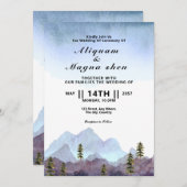 Winter Thistle Wedding Kaart Vector (Voorkant / Achterkant)