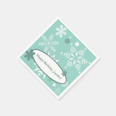 Winter-ThMED Happy Birthday Turquoise-Blue Napkin Servet (Hoek)