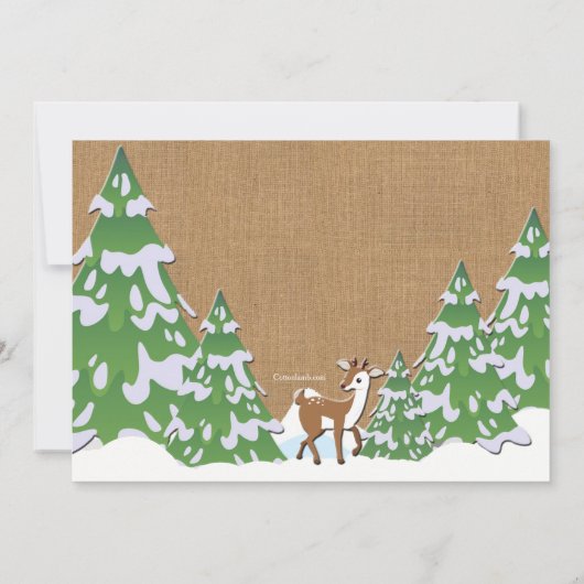 Winter Three Birthday Party Invitation Kaart (Achterkant)