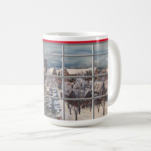 "Winter through the window" van Bruce Tunis Koffiemok (Voorkant rechts)
